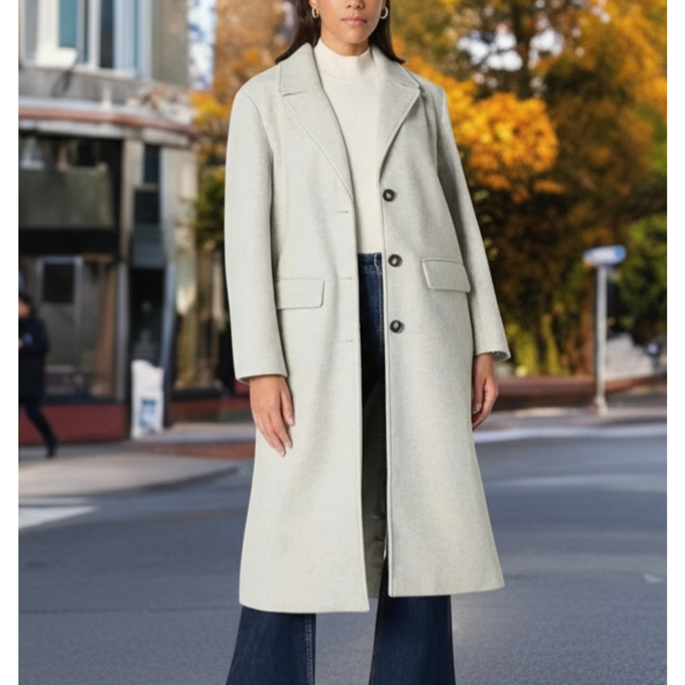 The Drop Liam Loose Fit Long Overcoat Heather Grey Women's Size XXL NWT